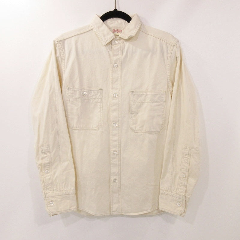 【中古】FREEWHEELERS | フリーホイーラーズ WORK SHIRTS DIAMOND CRACKER 長袖シャツ 2423005 UNION SPECIAL OVERALLS アイボリー