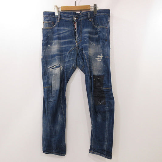 【中古】DSQUARED2 | ディースクエアード TIDY BIKER JEAN デニムパンツ S71LB0493 ダメージ加工 ブルー サイズ：50
