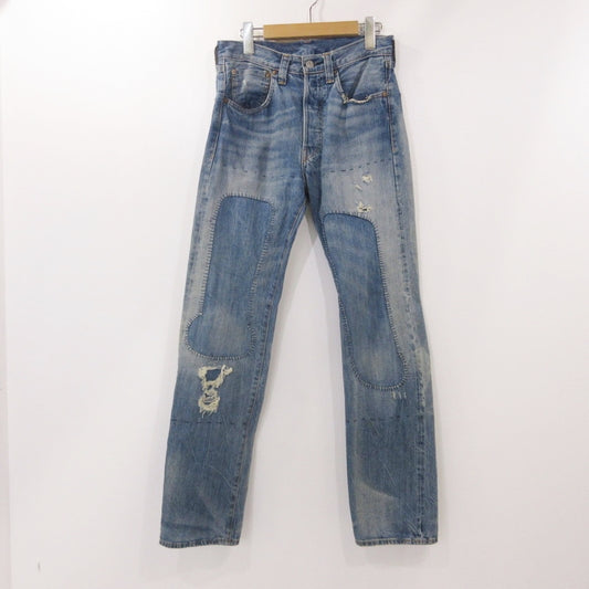 【中古】Levi's VintageClothing | リーバイスヴィンテージクロージング 501XX 1947年復刻 デニムパンツ 47501-0197 リペア加工 ライトブルー