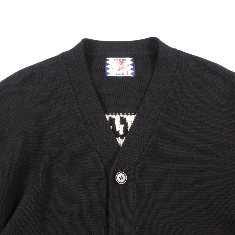 【中古】SON OF THE CHEESE | サノバチーズ I AM ALLERGIC TO PEOPLE カーディガン SC2410-KN01 ブラック サイズ：L