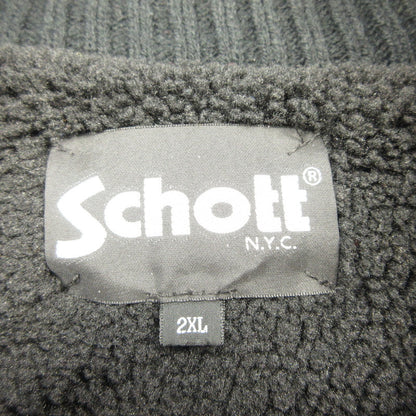【中古】schott | ショット Skull ZIP BOA SWEATER ブルゾン 3124034 ブラック