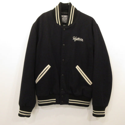 【中古】HYSTERIC GLAMOUR | ヒステリックグラマー TEAM LOGO刺繍 ヴァーシティジャケット スタジャン 02213AB12 ブラック サイズ：L