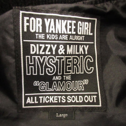 【中古】HYSTERIC GLAMOUR | ヒステリックグラマー TEAM LOGO刺繍 ヴァーシティジャケット スタジャン 02213AB12 ブラック サイズ：L