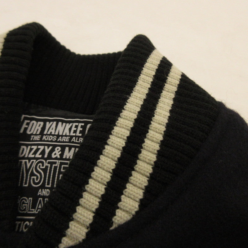 【中古】HYSTERIC GLAMOUR | ヒステリックグラマー TEAM LOGO刺繍 ヴァーシティジャケット スタジャン 02213AB12 ブラック サイズ：L