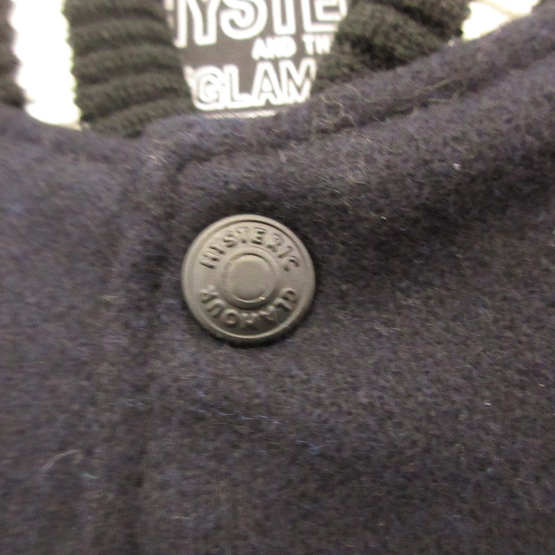 【中古】HYSTERIC GLAMOUR | ヒステリックグラマー TEAM LOGO刺繍 ヴァーシティジャケット スタジャン 02213AB12 ブラック サイズ：L