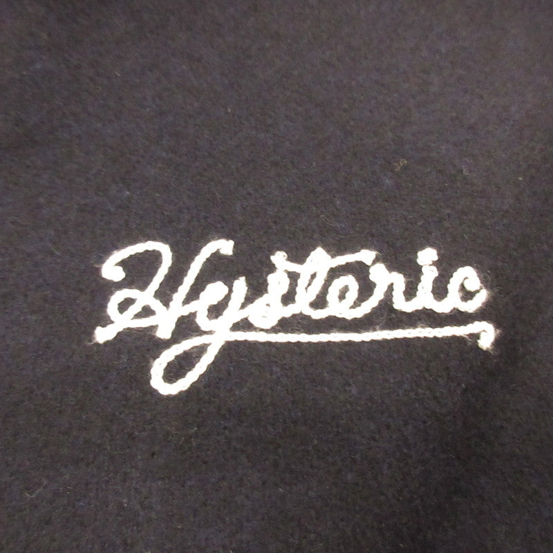 【中古】HYSTERIC GLAMOUR | ヒステリックグラマー TEAM LOGO刺繍 ヴァーシティジャケット スタジャン 02213AB12 ブラック サイズ：L