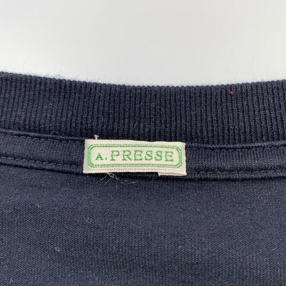 【中古】A.PRESSE | アプレッセ Light Weight T-shirt 半袖Ｔシャツ AP-5001 ネイビー サイズ：2