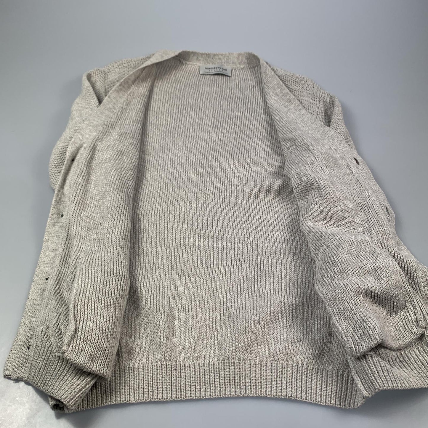 【中古】TOMORROWLAND | トゥモローランド ギマコットンリネンVネックカーディガン カーディガン 63-02-41-02001 2024S/S グレー サイズ：M