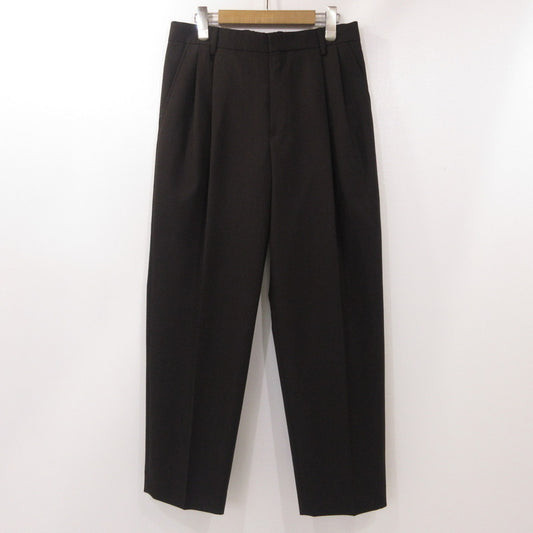 【中古】DRIES VAN NOTEN | ドリスヴァンノッテン ウール2タックスラックス その他ボトムス TOMORROWLAND正規 ブラウン サイズ：46