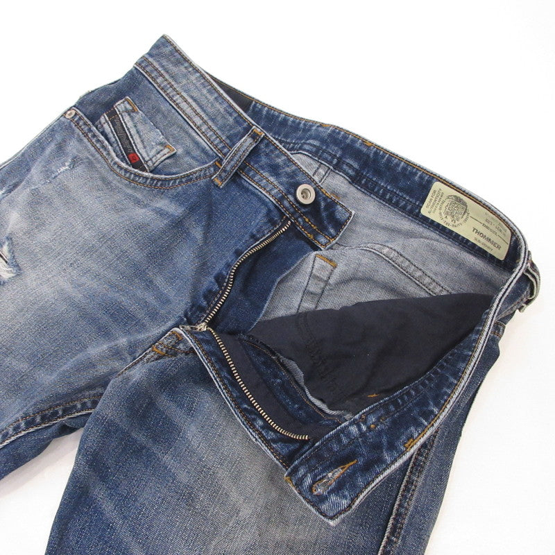 【中古】DIESEL | ディーゼル THOMMER デニムパンツ 069DZ ダメージ加工 ブルー