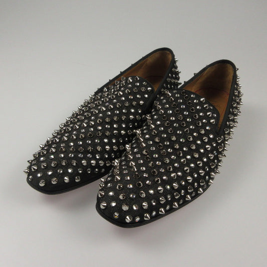 【中古】Christian Louboutin | クリスチャンルブタン DANDELION 1C1S FLAT CANVAS LUREX/GG ローファー 1200984 ブラック