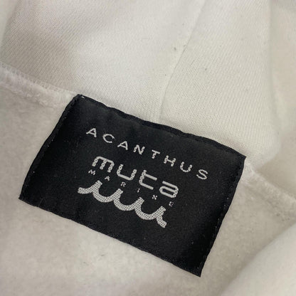 【中古】ACANTHUS | アカンサス Script Logo Hooded Sweatshirts パーカー MA2432 ホワイト サイズ：XL