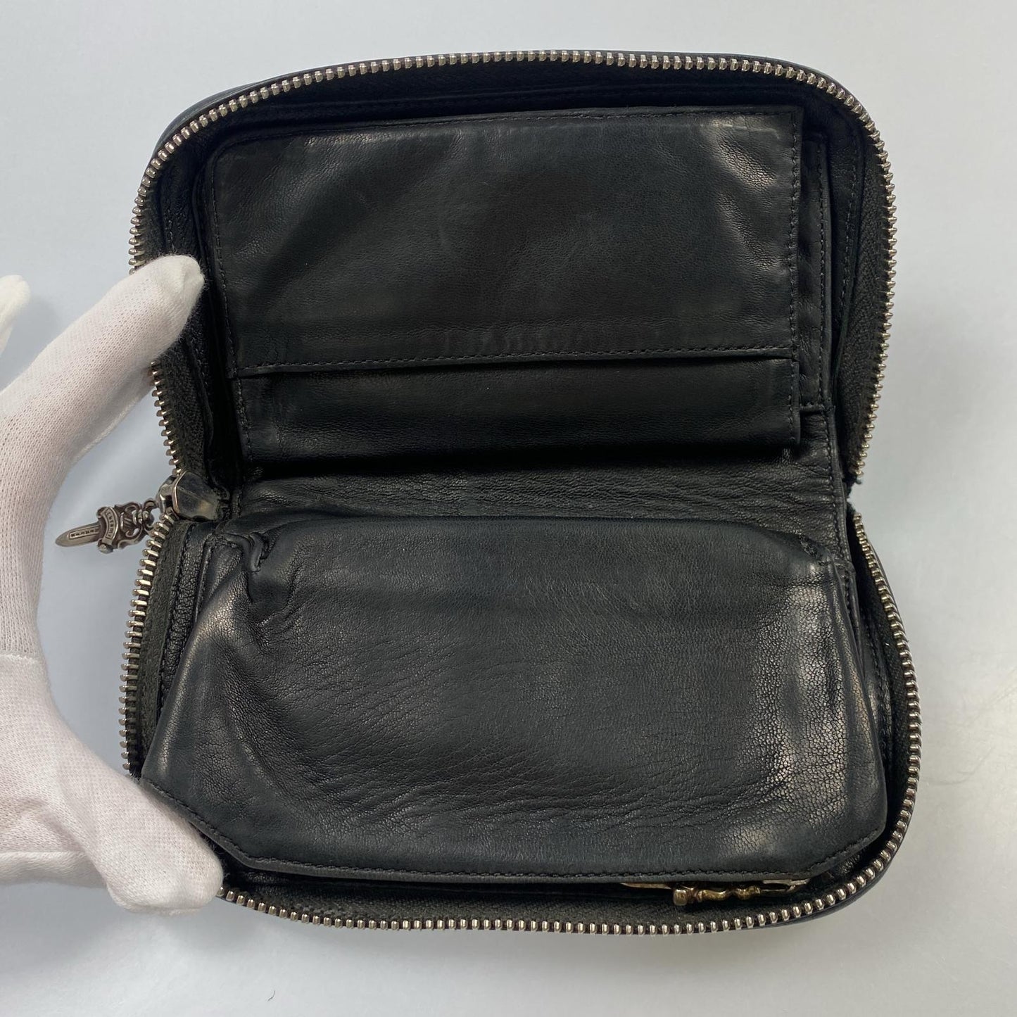 【中古】CHROME HEARTS | クロムハーツ REC ZIP MINI 長財布 ブラック