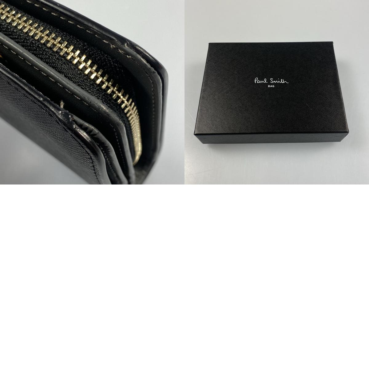 【中古】Paul Smith | ポール・スミス アーティストストライププラー 二つ折り財布 845011 ブラック