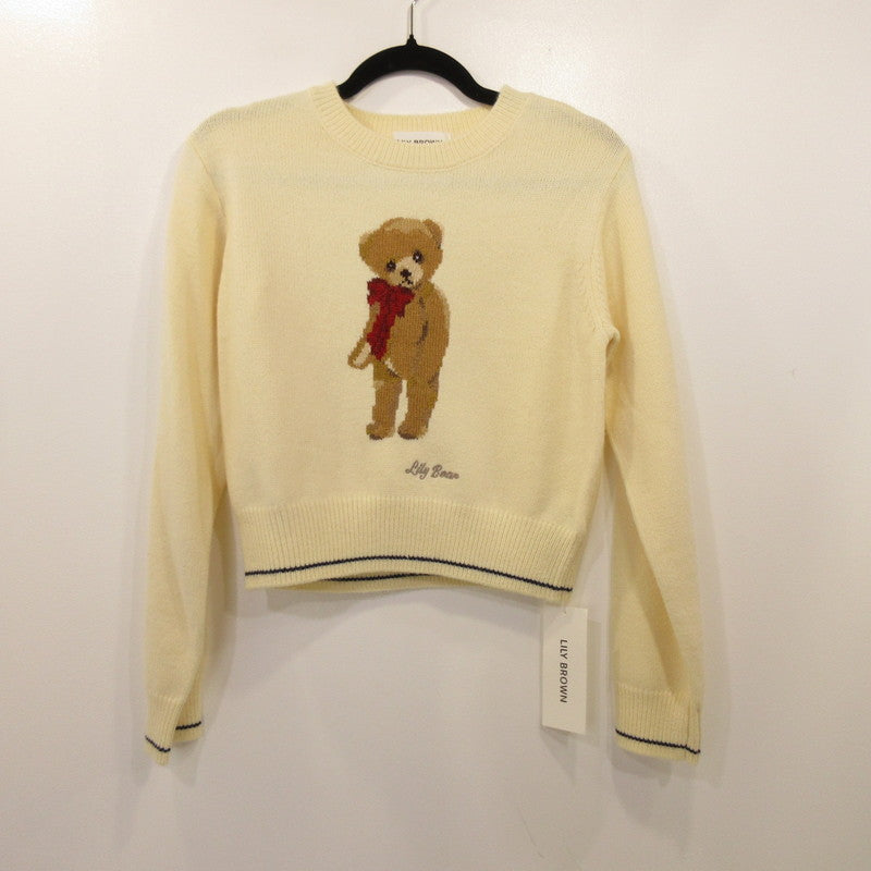 【中古】Lily Brown | リリーブラウン リボンニットプルオーバー セーター LWNT244127 ｻｲｽﾞ:F ベージュ