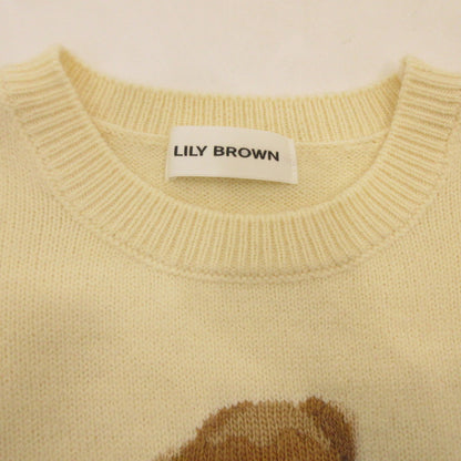 【中古】Lily Brown | リリーブラウン リボンニットプルオーバー セーター LWNT244127 ｻｲｽﾞ:F ベージュ
