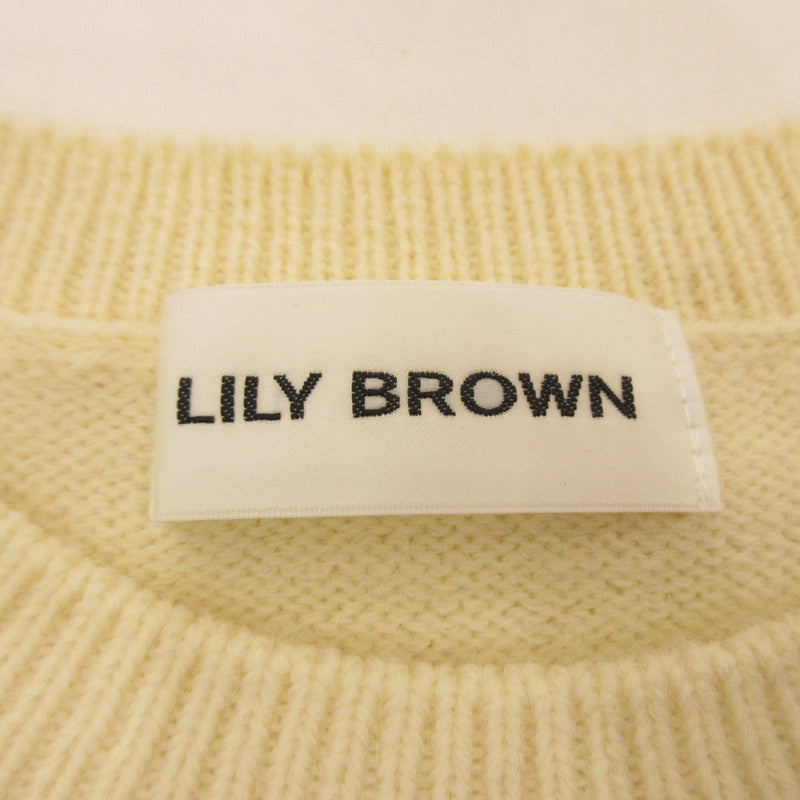 【中古】Lily Brown | リリーブラウン リボンニットプルオーバー セーター LWNT244127 ｻｲｽﾞ:F ベージュ