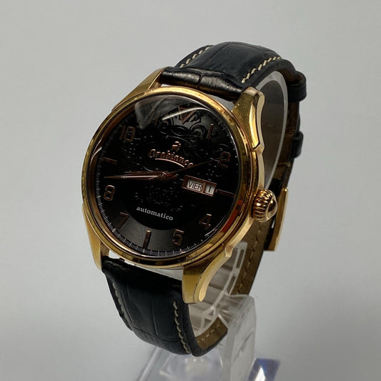 【中古】Orobianco | オロビアンコ TIME-ORA Rotomatiko 腕時計 OR-0031 日差+20秒 ゴールド