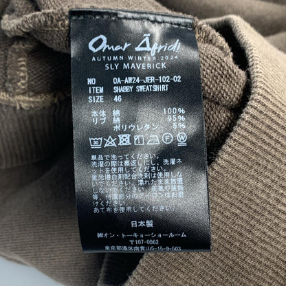 【中古】 SHABBY SWEATSHIRT スウェット OA-AW24-JER-102-02 年式:2024A/W ブラウン サイズ：46