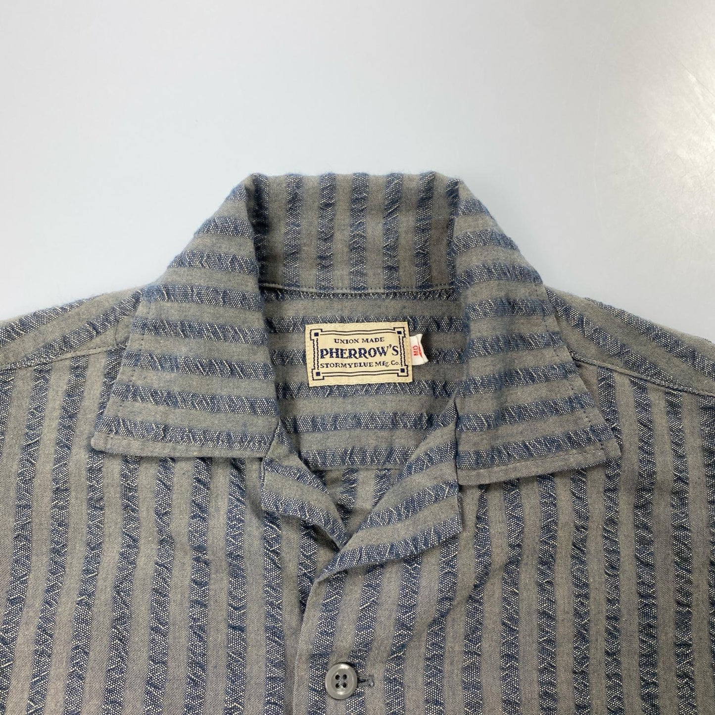 【中古】PHERROWS | フェローズ S/S OPEN COLLAR SHIRTS 半袖シャツ 22S-POES1 ブルー サイズ：38