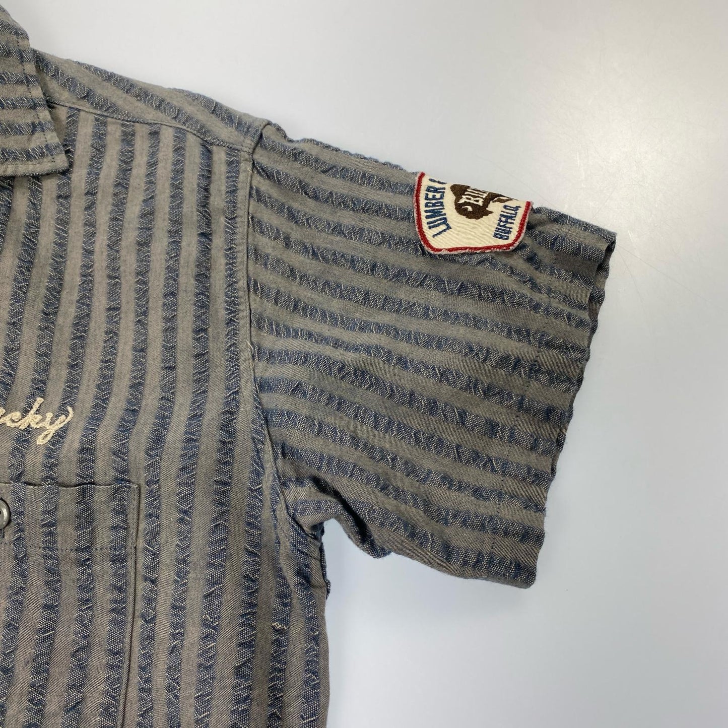 【中古】PHERROWS | フェローズ S/S OPEN COLLAR SHIRTS 半袖シャツ 22S-POES1 ブルー サイズ：38