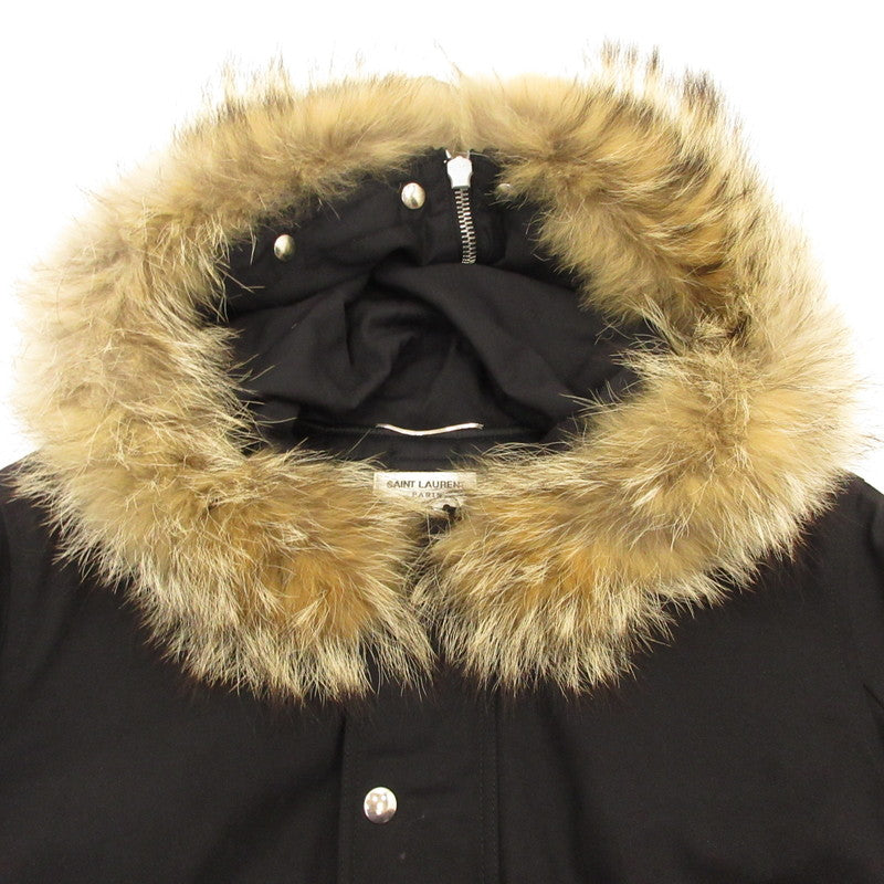 【中古】SAINT LAURENT | サンローラン コヨーテファーダウンブルゾン ダウンジャケット 325136 Y819B 2013A/W 国内正規品/エディ期 ブラック サイズ：44