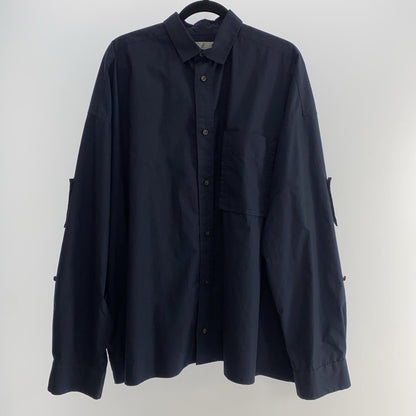 【中古】Dulcamara | ドゥルカマラ タックアップロングスリーブシャツ 長袖シャツ D222-T757 年式:2022A/W ネイビー サイズ：1