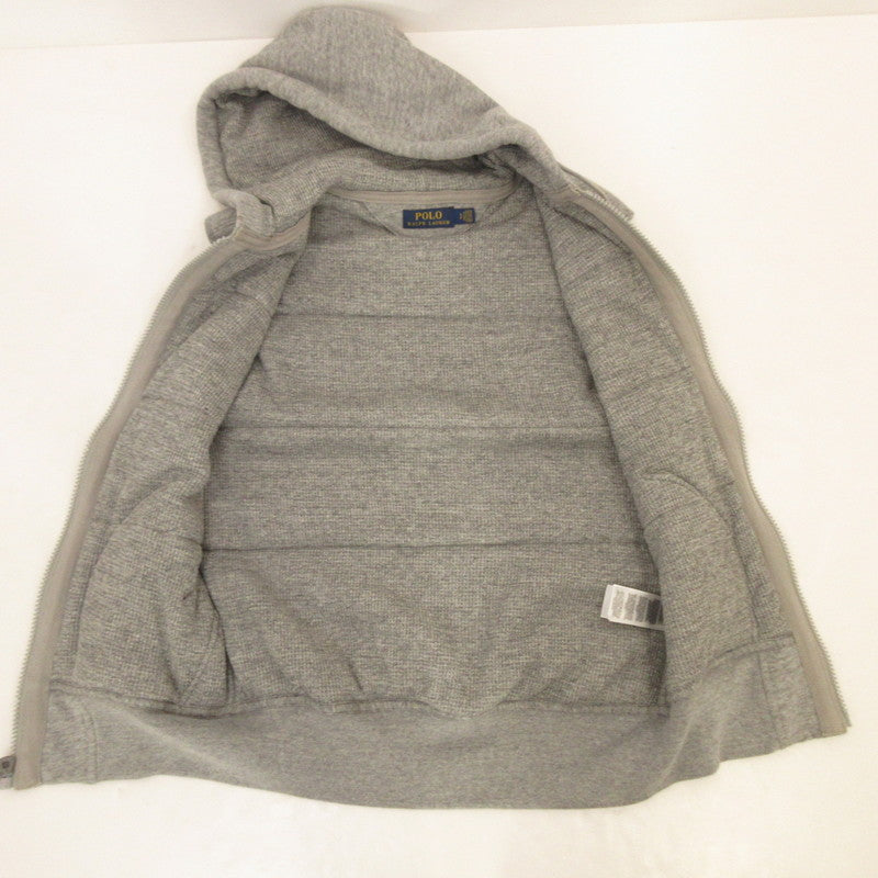 【中古】POLO RALPH LAUREN | ポロ・ラルフローレン Fleece Vest Hoodie 中綿ベスト グレー サイズ：S