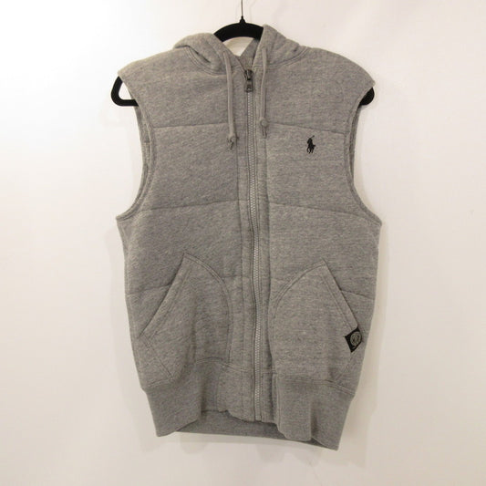 【中古】POLO RALPH LAUREN | ポロ・ラルフローレン Fleece Vest Hoodie 中綿ベスト グレー サイズ：S