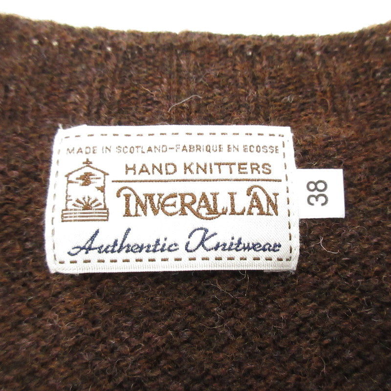 【中古】INVERALLAN | インバーアラン Crew Neck Shetland Knit Shaggy セーター ブラウン サイズ：38