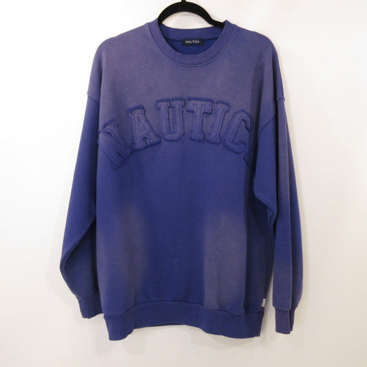 【中古】NAUTICA | ノーティカ Garment Dyed Bleach Washed Arch Logo Crewneck スウェット 243-1271 2024A/W パープル サイズ：M