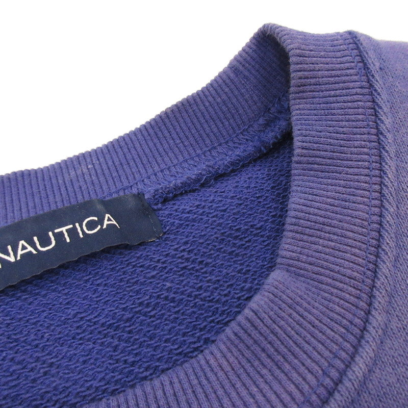 【中古】NAUTICA | ノーティカ Garment Dyed Bleach Washed Arch Logo Crewneck スウェット 243-1271 2024A/W パープル サイズ：M