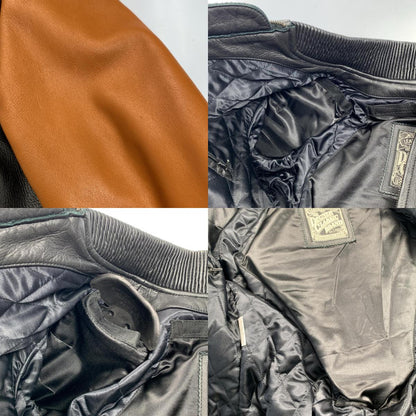 【中古】DEGNER | デグナー レザースタジアムジャンパー レザー 19WJ-17 ブラック サイズ：M