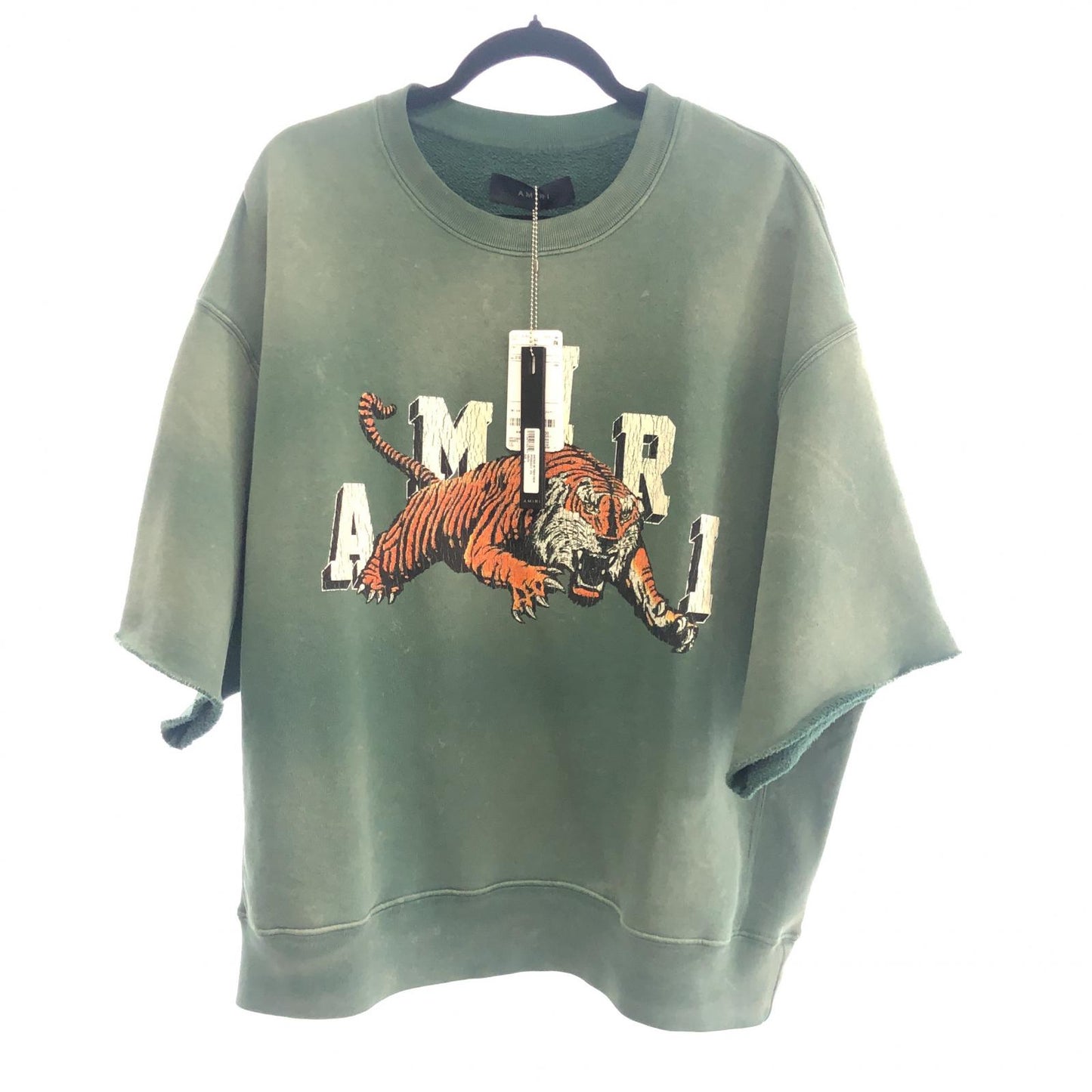【中古】AMIRI | アミリ VINTAGE SS TIGER CREW スウェット SRPF23MJG017 国内正規品 2023A/W グリーン サイズ：L