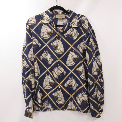 【中古】GUCCI | グッチ ホース柄 長袖シャツ 721008 ZAK7G 国内正規品 サイズ：48