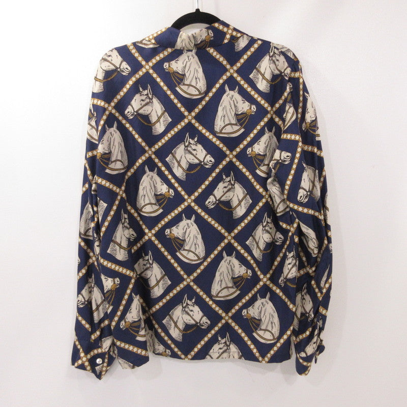 【中古】GUCCI | グッチ ホース柄 長袖シャツ 721008 ZAK7G 国内正規品 サイズ：48