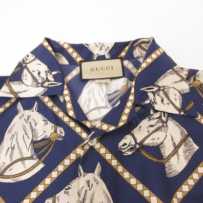 【中古】GUCCI | グッチ ホース柄 長袖シャツ 721008 ZAK7G 国内正規品 サイズ：48