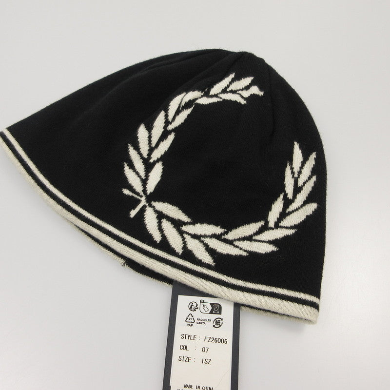 【中古】FRED PERRY | フレッドペリー ロゴジャカードビーニー ニットキャップ FZ26006 年式:2024A/W ブラック