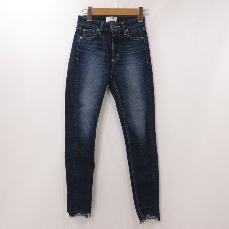【中古】GYDA | ジェイダ ミドルウエストSIDE RIPPEDスキニーデニムパンツ デニムパンツ 072262470001 ブルー サイズ：XS
