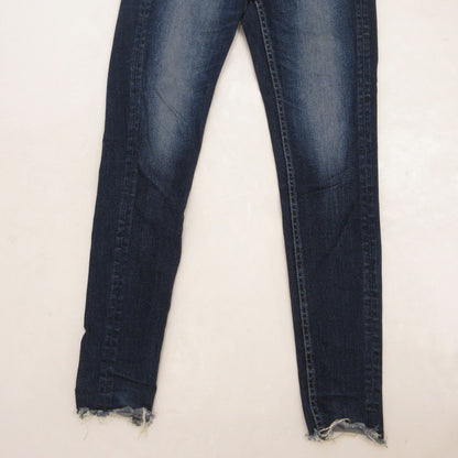 【中古】GYDA | ジェイダ ミドルウエストSIDE RIPPEDスキニーデニムパンツ デニムパンツ 072262470001 ブルー サイズ：XS