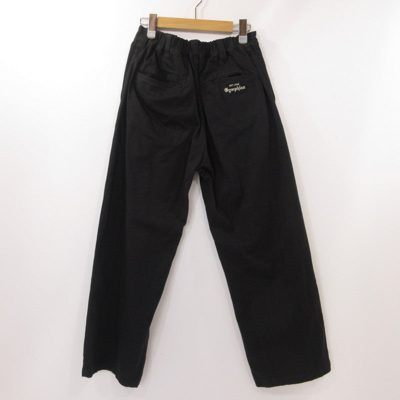 【中古】GYMPHLEX | ジムフレックス ルーズチノストレートパンツ チノパンツ GY-E0260 LGN ブラック サイズ：M