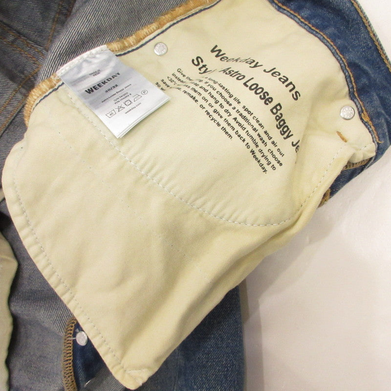 【中古】 ASTRO LOOSE BAGGY JEANS デニムパンツ ブルー サイズ：30