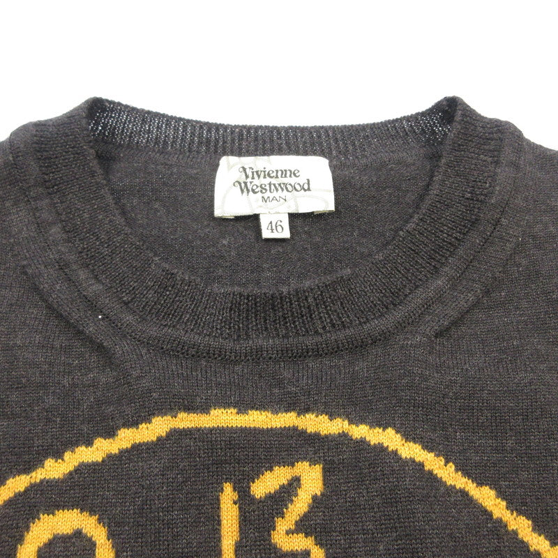【中古】Vivienne Westwood MAN | ヴィヴィアンウエストウッドマン 時計柄 セーター 4145-6303 ブラック サイズ：46