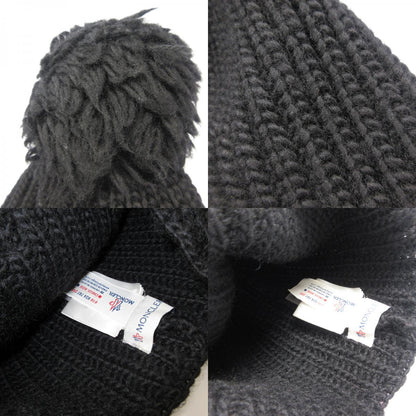 【中古】MONCLER | モンクレール ボンボン付きニット帽 ニットキャップ 102-093-00252-00 国内正規品 ブラック