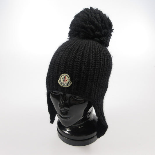 【中古】MONCLER | モンクレール ボンボン付きニット帽 ニットキャップ 102-093-00252-00 国内正規品 ブラック
