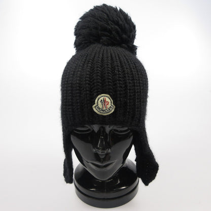 【中古】MONCLER | モンクレール ボンボン付きニット帽 ニットキャップ 102-093-00252-00 国内正規品 ブラック