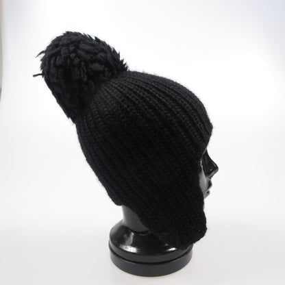【中古】MONCLER | モンクレール ボンボン付きニット帽 ニットキャップ 102-093-00252-00 国内正規品 ブラック