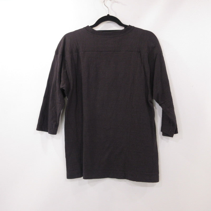 【中古】WARE HOUSE | ウェアハウス　ウエアハウス 7分袖フットボール T DOGIES 半袖Ｔシャツ Lot 4063 チャコールグレー サイズ：38