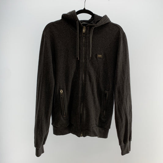 【中古】DOLCE & GABBANA | ドルチェアンドガッバーナ ロゴプレート パーカー G9CZ6T/G7ZXD グレー サイズ：46