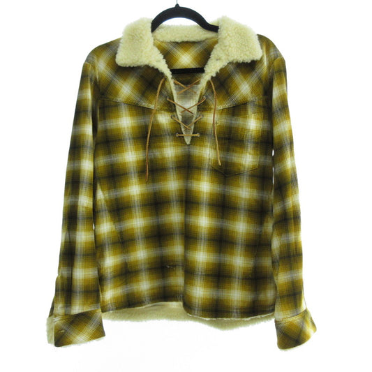 【中古】NUMBER(N)INE | ナンバーナイン PULLOVER BOA CHECK SHIRT 長袖シャツ NNS-F904 イエロー サイズ：2